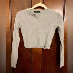 Grey Cropped Brandy Melville Sweater